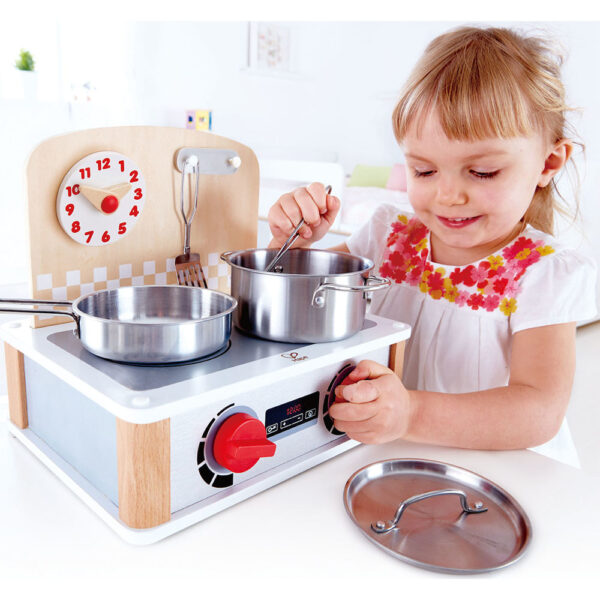 Hape Ξύλινη Παιδική Κουζίνα για 3+ Ετών 6τμχ