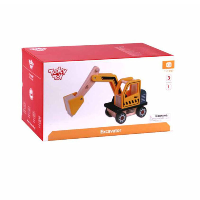Tooky Toys Wooden Excavator Toy 2